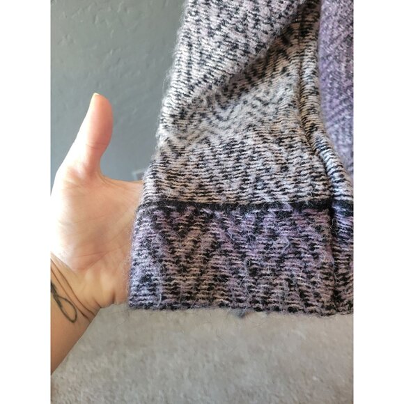 Beatrix Mohair Long Sleeve Diamond Pattern Purple Cardigan Size M Office Wear - Picture 3 of 9